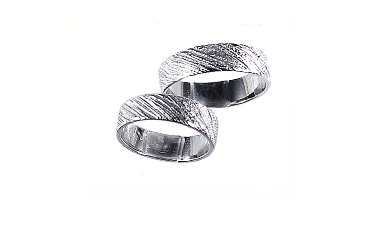 45144+45145-wedding rings, white gold 750